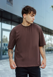 Фото - Футболка коричневая оверсайз Staff dark brown oversize - Men box