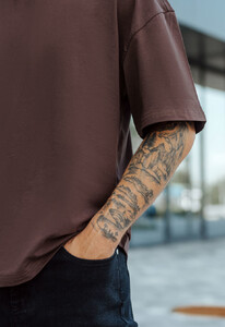 Фото - Футболка коричневая оверсайз Staff dark brown oversize - Men box