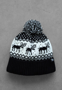 Фото - Черно-белая новогодняя шапка Staff black & white pattern - Men box