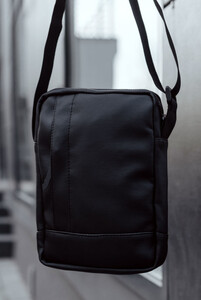 Фото - Сумка барсетка через плечо черная Staff leather black - Men box