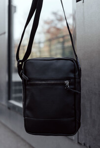 Фото - Сумка барсетка через плечо черная Staff leather black - Men box