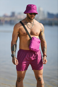 Фото - Унісекс панама на літо Intruder фіолетового кольору - Men box