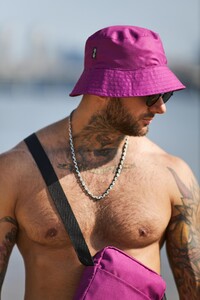 Фото - Унісекс панама на літо Intruder фіолетового кольору - Men box