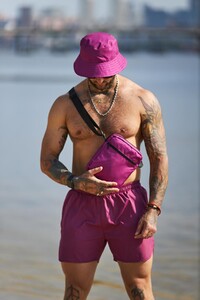 Фото - Унісекс панама на літо Intruder фіолетового кольору - Men box