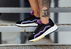 Фото - Кроссовки с фиолетовыми вставками Staff black & purple - Men box