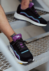 Фото - Кроссовки с фиолетовыми вставками Staff black & purple - Men box