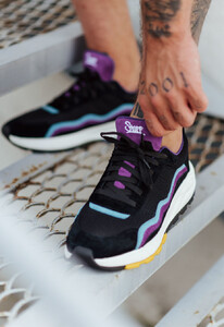 Фото - Кроссовки с фиолетовыми вставками Staff black & purple - Men box