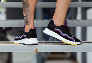Фото - Кроссовки с фиолетовыми вставками Staff black & purple - Men box