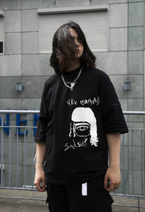 Фото - Футболка чорна Staff x SadSvit Цвіт Магнолії black oversize - Men box