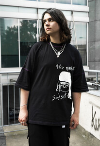 Фото - Футболка чорна Staff x SadSvit Цвіт Магнолії black oversize - Men box