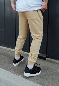 Фото - Спортивные штаны хлопковые бежевые Staff beige logo - Men box