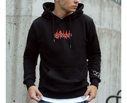 Фото - Худи молодежное черное Staff logo & wire - Men box