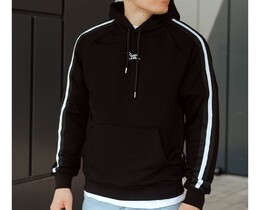 Фото - Худи черное с лампасами Staff black lampas oversize - Men box
