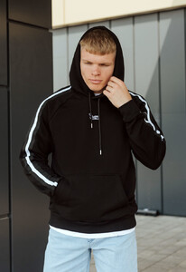 Фото - Худи черное с лампасами Staff black lampas oversize - Men box