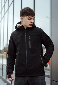 Фото - Куртка чорного кольору Staff mei soft shell black - Men box