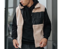Фото - Меховой жилет бежевого цвета Staff rs beige - Men box