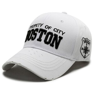 Фото - Бейсболка від Narason біла із чорним логотипом Boston - Men box
