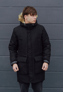 Фото - Чорна зимова парка Staff sha black - Men box