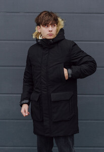 Фото - Чорна зимова парка Staff sha black - Men box