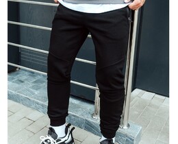 Фото - Спортивные черные однотонные штаны Staff wol black - Men box