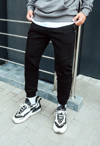 Фото - Спортивные черные однотонные штаны Staff wol black - Men box