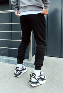Фото - Спортивные черные однотонные штаны Staff wol black - Men box