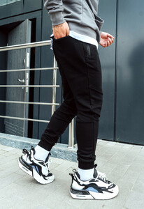 Фото - Спортивные черные однотонные штаны Staff wol black - Men box