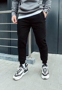 Фото - Спортивные черные однотонные штаны Staff wol black - Men box