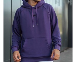 Фото - Худі фіолетове унісекс Staff dark violet logo oversize - Men box