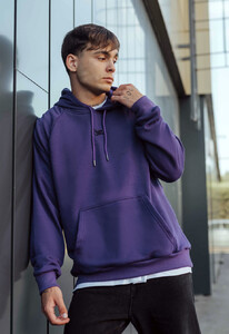 Фото - Худі фіолетове унісекс Staff dark violet logo oversize - Men box