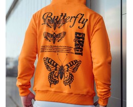 Фото - Худи оранжевое с бабочками Staff butterfly - Men box