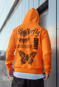 Фото - Худи оранжевое с бабочками Staff butterfly - Men box