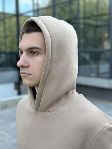 Фото - Худі зимове Pobedov 008 однотонне пісочного кольору - Men box