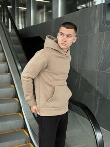 Фото - Худі зимове Pobedov 008 однотонне пісочного кольору - Men box