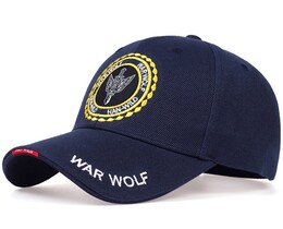 Фото - Темно-синяя бейсболка Narason из хлопка с лого War Wolf - Men box
