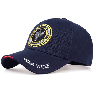 Фото - Темно-синяя бейсболка Narason из хлопка с лого War Wolf - Men box
