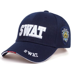 Фото - Бавовняна кепка Narason темно-синя з вишитим лого SWAT - Men box
