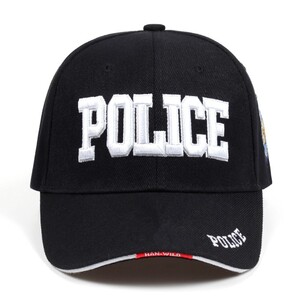 Фото - Бейсболка чоловіча Narason з бавовни чорна з лого Police - Men box