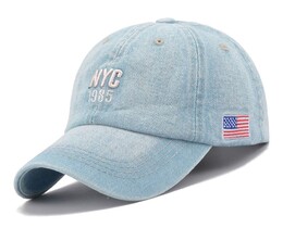 Фото - Молодежная кепка Narason голубого цвета с вышивкой NYC - Men box