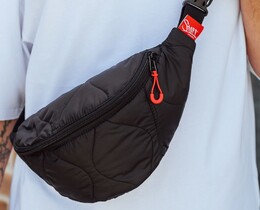 Фото - Поясная сумка бананка стеганая Staff bra black - Men box