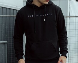 Фото - Худи черное с карманом Staff independence - Men box