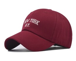 Фото - Бордовая бейсболка Narason с белым принтом New York - Men box