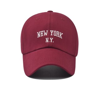 Фото - Бордова бейсболка Narason з білим принтом New York - Men box