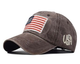 Фото - Коричнева чоловіча кепка Narason з нашивкою America - Men box