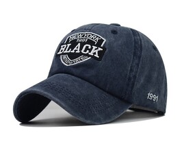 Фото - Всесезонная темно-синяя кепка Narason с нашивкой Black - Men box
