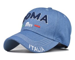 Фото - Бавовняна синя бейсболка Narason з вишитим лого Italia - Men box
