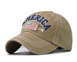 Фото - Бежевая мужская кепка бренда Narason с нашивкой America - Men box
