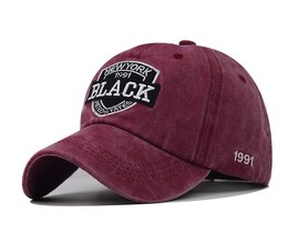Фото - Бордова бейсболка для чоловіків Narason із нашивкою Black - Men box