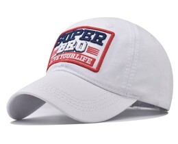 Фото - Біла кепка Narason з бавовни з нашивкою Super Bro - Men box
