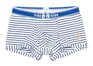 Фото - Боксери Pink Hero "Морячок" білі з синіми смугами - Men box